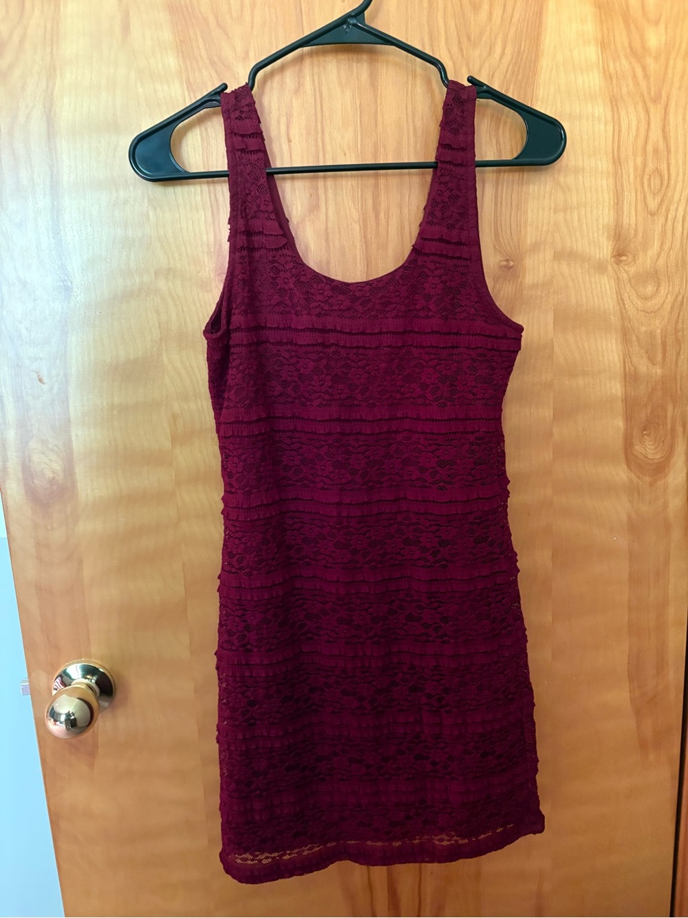 Forever 21 Burgundy Lace Tank Mini Dress